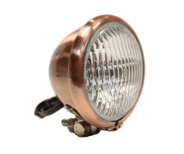Motorcycle Supply Co. - Copper 4.5" Headlight - Clear Lens