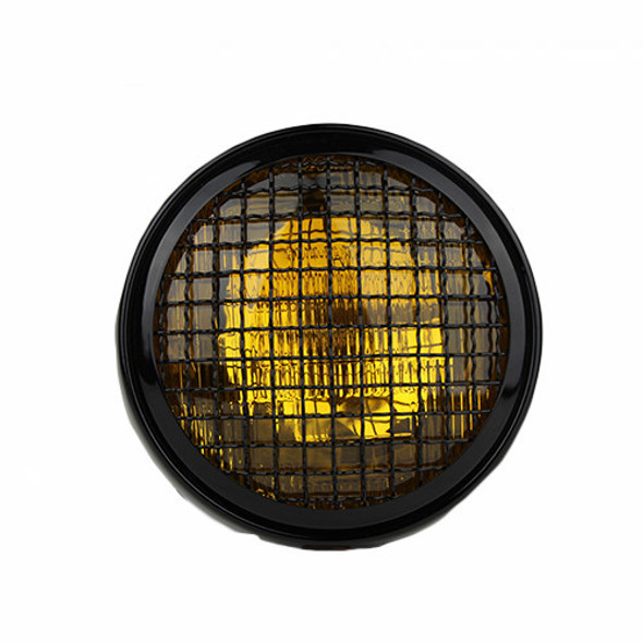 Motorcycle Supply Co. - Slim Caged 5" Black Headlight - Amber Lens