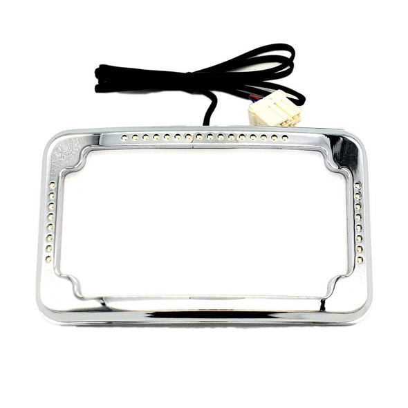  Cycle Visions - Curved Slick Signals License Plate Frame - Black or Chrome 