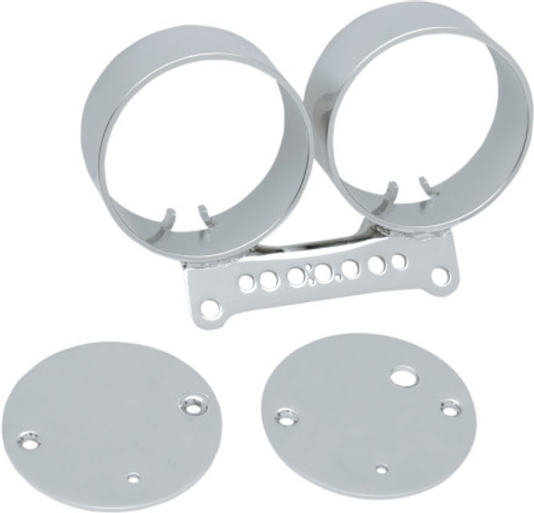  Drag Specialties - Single/Dual Chrome Gauge Brackets - Fits Dyna and XL Sportster Models (see fitment) 
