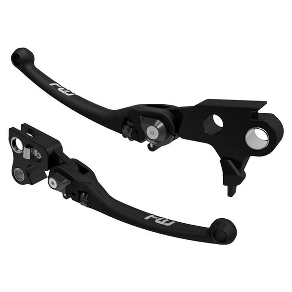  Flo Motorsports MX Style Levers fits '96-'17 Dyna, '96-'03 Sportster, '96-'14 Softail, '96-'07 Touring - Black 
