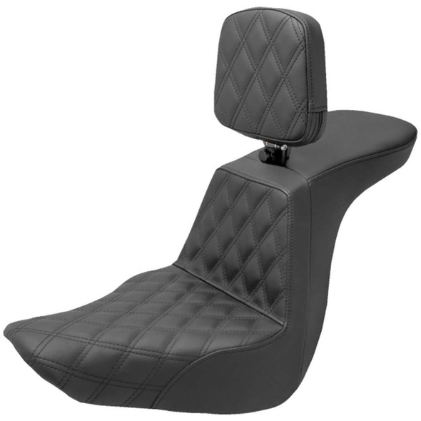 Saddlemen Seats Saddlemen - Tour Step-Up Seat W/ Rider Backrest fits '18-'22 M8 Softail Models 